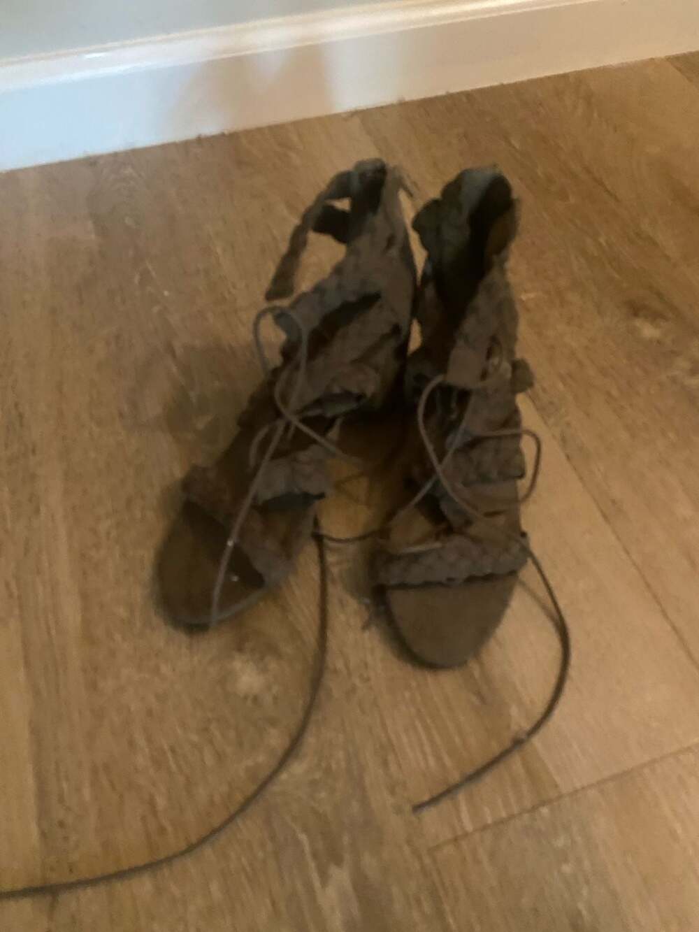 Charlotte Russe Women's Lace-Up Gladiator Block Heel Sandals